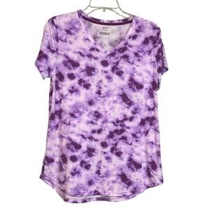NWT Tek-Gear Tie-Dye Performance Tee Size Medium Purple Short Sleeve